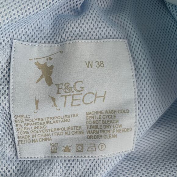 F&G Tech Light Blue Golf Shorts Sz 38 - Picture 6 of 9